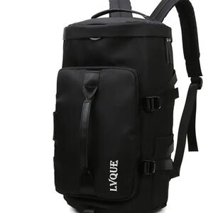 Que Black Men's Backpack with Logo